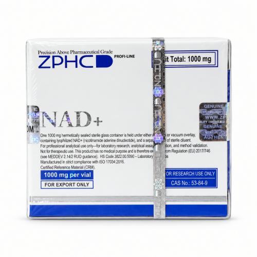 ZPHC Profi-Line NAD+ 1000 mg product box with blue labeling and holographic security seals on a clean white background.