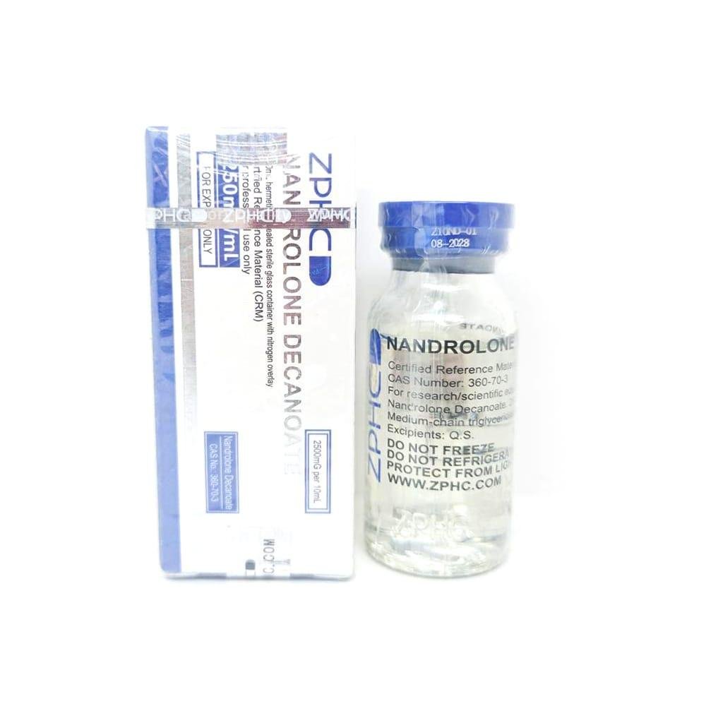Nandrolone Decanoate 250mg/ml 10ml ZPHC vial, representing a long-acting anabolic steroid used for muscle mass gain, strength enhancement, and joint health support.