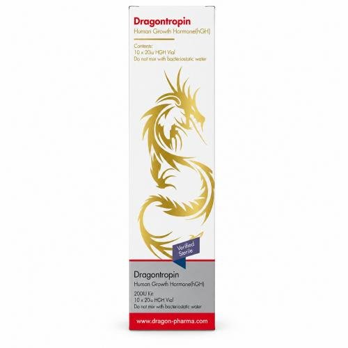 Dragontropin HGH 200 IU box on white background