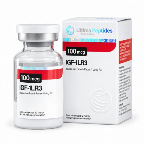  Ultima-IGF-1 LR3 0.1mg vial and box on white background
