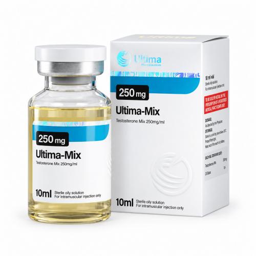 Ultima-Mix (Testosterone MIX) vial and package on white background