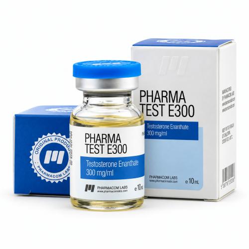 PHARMATEST E 300mg/ml 10ml vial and packages on white background