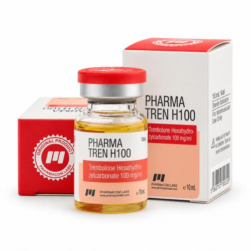 PHARMATREN H (Trenbolone Hexahydrobenzylcarbonate) 100mg/ml 10ml vial and packages on white background