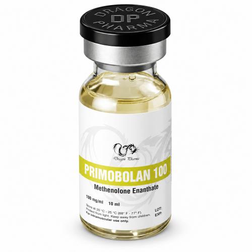 Primobolan (Methenolone Enanthate) by Dragon Pharma 100mg/ml 10ml vial on white background 