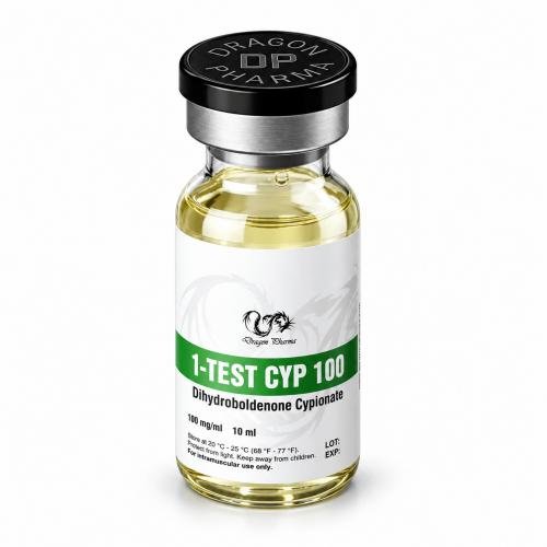 1-Test Cyp (Dihydroboldenone Cypionate) by Dragon Pharma 100mg/ml 10ml vial on white background 