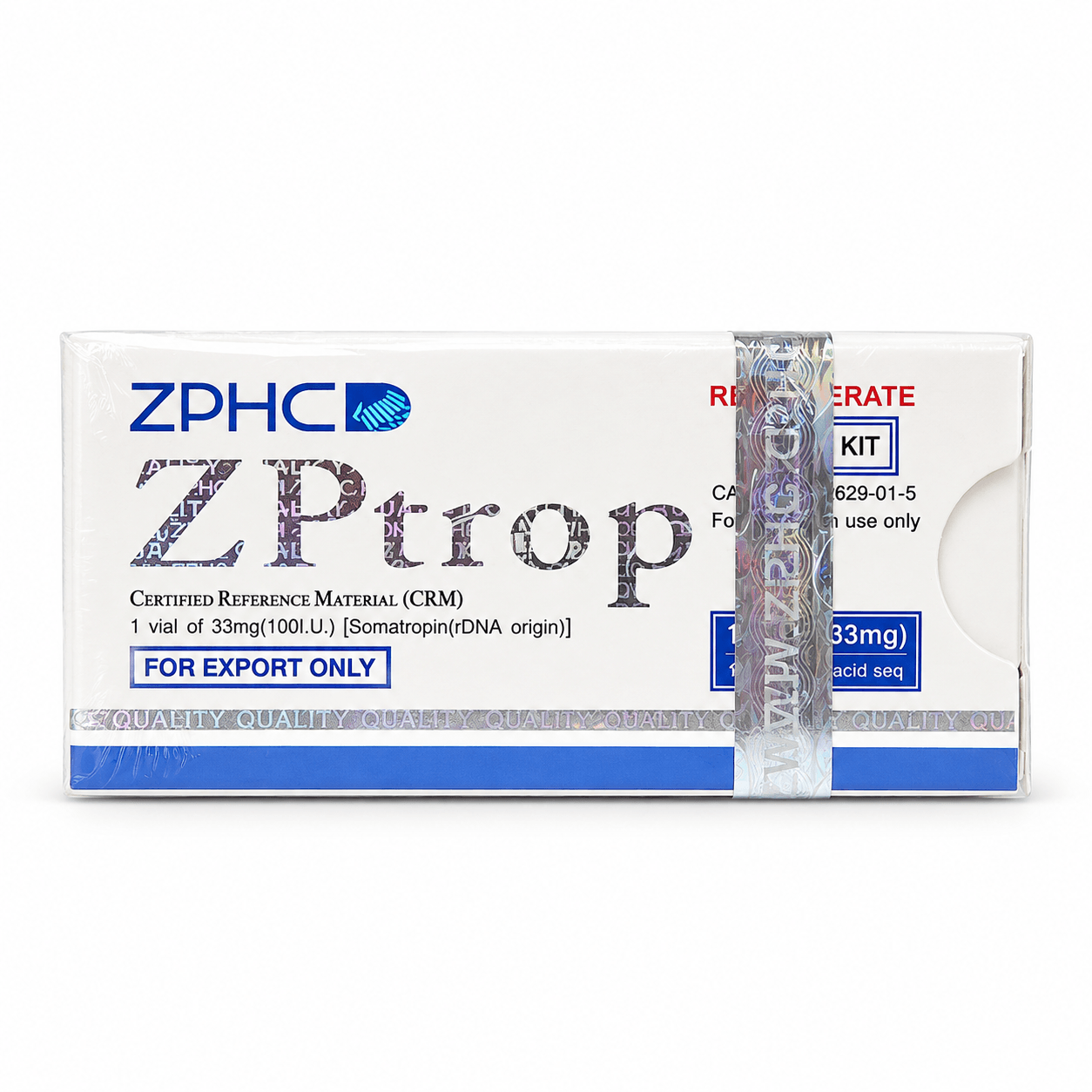 ZPtrop HGH ZPHC — 100 IU (1 lyophilized vial) package on white background