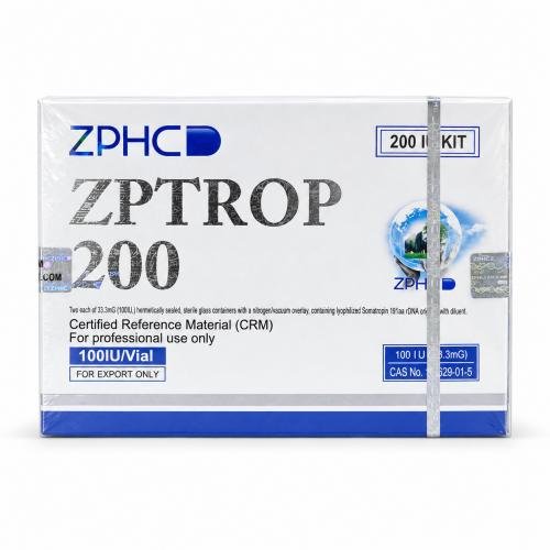 ZPtrop HGH ZPHC — 200 IU (2 vials × 100 IU) package on white background