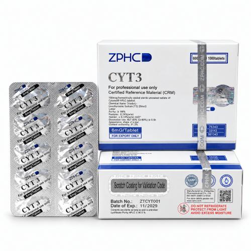 ZPHC CYT3 6 mg tablet packaging with two white-and-blue boxes and a blister pack on a clean white background.