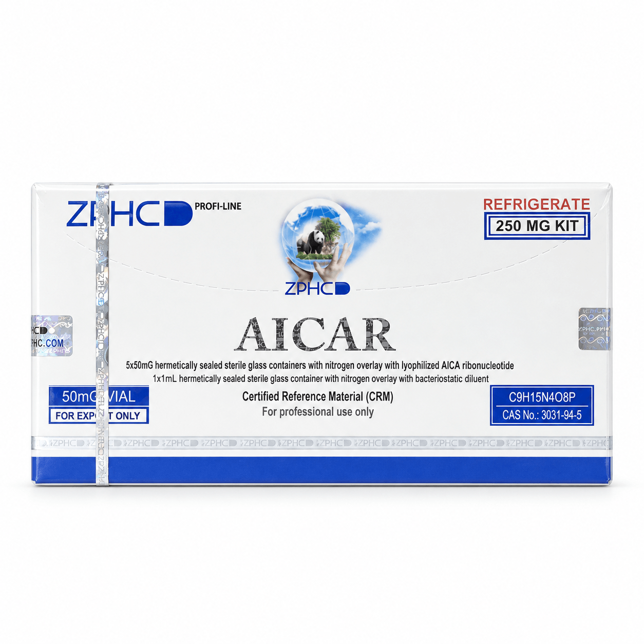 AICAR 250 mg kit by ZPHC Profi-Line in sealed white and blue packaging, displayed on a clean white background.